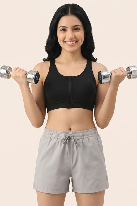 Zelocity Padded High Impact Moisture Wicking Training Sports Bra - Black — image 5
