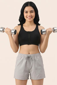 Zelocity Padded High Impact Moisture Wicking Training Sports Bra - Black — thumbnail 5