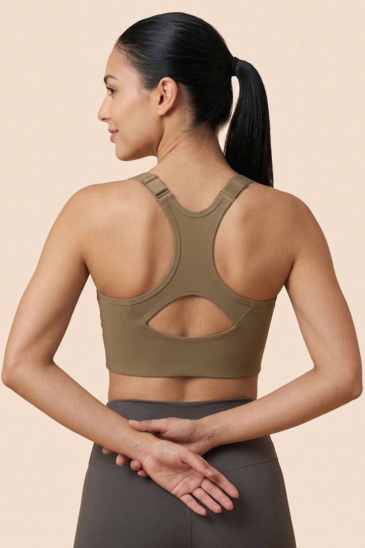 Zelocity Padded High Impact Moisture Wicking Training Bonded Sports Bra - Green — image 3