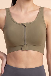 Zelocity Padded High Impact Moisture Wicking Training Bonded Sports Bra - Green — thumbnail 5