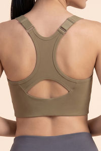 Zelocity Padded High Impact Moisture Wicking Training Bonded Sports Bra - Green — thumbnail 6