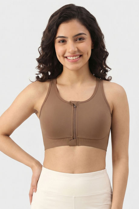 Zelocity Padded High Impact Moisture Wicking Training Sports Bra - Skin — image 2