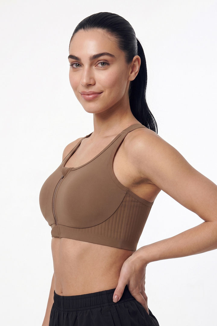 Zelocity Padded High Impact Moisture Wicking Training Bonded Sports Bra - Skin — image 3