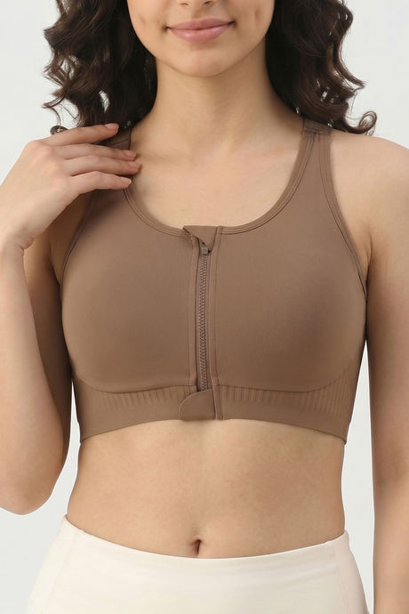Zelocity Padded High Impact Moisture Wicking Training Sports Bra - Skin — image 5