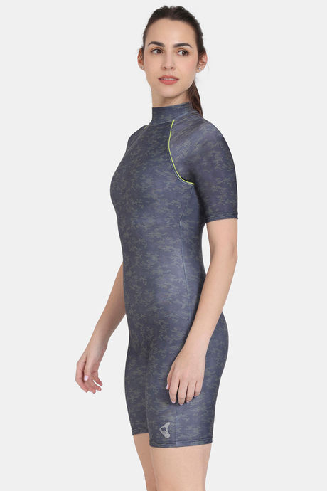 Zelocity Padded Swimsuit With Zipper - Anthracite — image 2