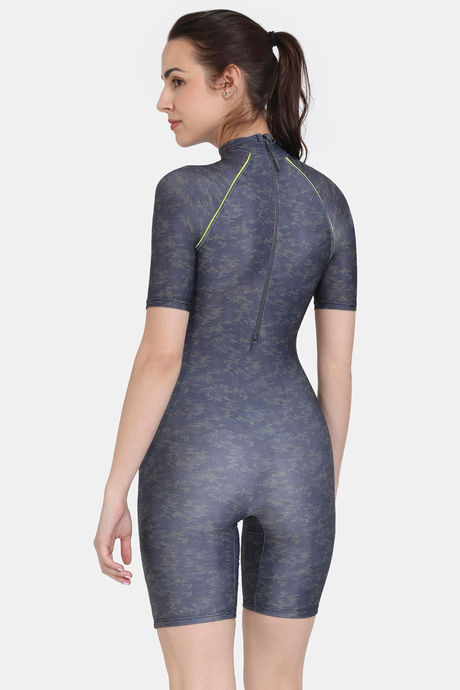 Zelocity Padded Swimsuit With Zipper - Anthracite — image 3