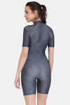 Zelocity Padded Swimsuit With Zipper - Anthracite — thumbnail 3