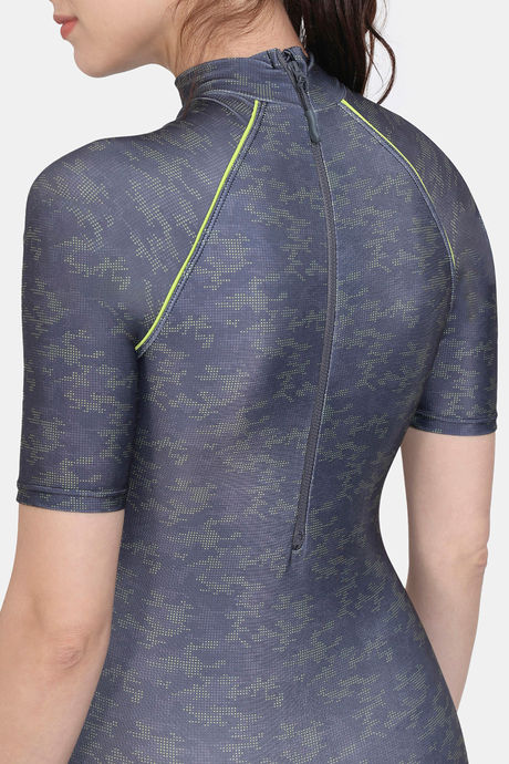 Zelocity Padded Swimsuit With Zipper - Anthracite — image 6