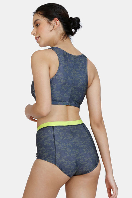 Zelocity Padded Tankini Set With Zipper - Anthracite — image 2