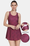 Zelocity Padded Slip-On Swimdress - Fig — thumbnail 1