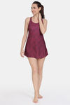 Zelocity Padded Slip-On Swimdress - Fig — thumbnail 4