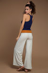 Zivame Flared Foldover Pants- Off White  — thumbnail 1