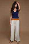 Zivame Flared Foldover Pants- Off White  — thumbnail 3