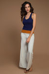 Zivame Flared Foldover Pants- Off White  — thumbnail 4