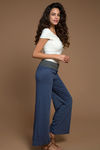 Zivame Flared Foldover Pants-Navy  — thumbnail 2