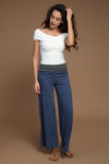 Zivame Flared Foldover Pants-Navy  — thumbnail 4