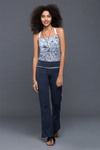 Zivame Melange Waist Fold Over Boot Cut Pant - Blue — thumbnail 1