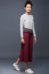 Zivame Foldover Culottue Pant- Maroon Chracoal — thumbnail 2