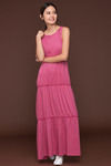 Zivame Tier and Flared Maxi Dress-Pink — thumbnail 4
