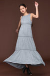 Zivame Tier and Flared Maxi Dress-Grey — thumbnail 4