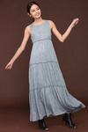 Zivame Tier and Flared Maxi Dress-Grey — thumbnail 5