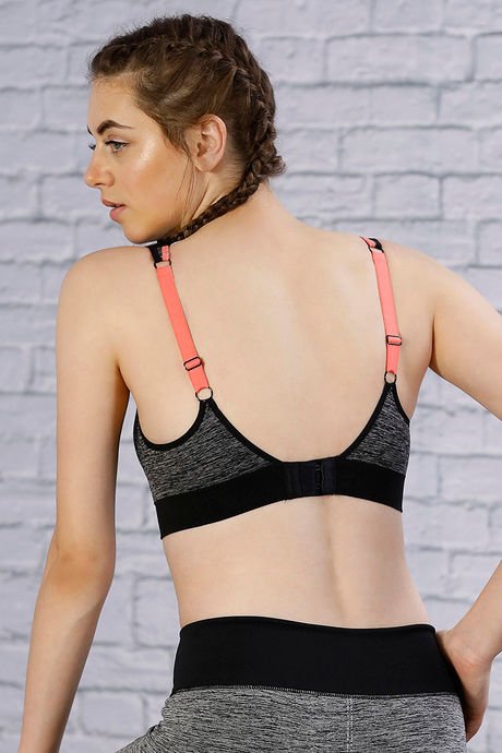 Zelocity Padded Sports Bra- Grey And Black — image 3