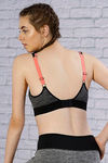 Zelocity Padded Sports Bra- Grey And Black — thumbnail 3