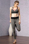 Zelocity Padded Sports Bra- Grey And Black — thumbnail 4