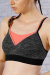 Zelocity Padded Sports Bra- Grey And Black — thumbnail 5