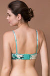 Zivame Cotton Fresh Floral Ecstasy Padded Underwired T-Shirt Bra- Green — thumbnail 2