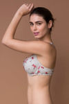 Zivame Cotton Fresh Sakura Splendour Padded Underwired Racerback Bra- Grey — thumbnail 3