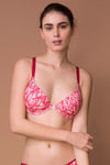 Zivame Cotton Fresh Ikat Print Padded Underwired Racerback Bra- Pink — thumbnail 1
