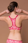 Zivame Cotton Fresh Ikat Print Padded Underwired Racerback Bra- Pink — thumbnail 2