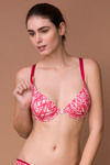 Zivame Cotton Fresh Ikat Print Padded Underwired Racerback Bra- Pink — thumbnail 3