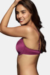 Zivame Padded Wired Medium Coverage T-Shirt Bra-Plum — thumbnail 3