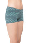 Zivame Soft Cotton Mid Waist Boyshort Panty- Green Dot Print — thumbnail 3