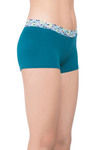 Zivame Super Soft Lace Kissed Boyshort Panty- Teal Floral Lace — thumbnail 3