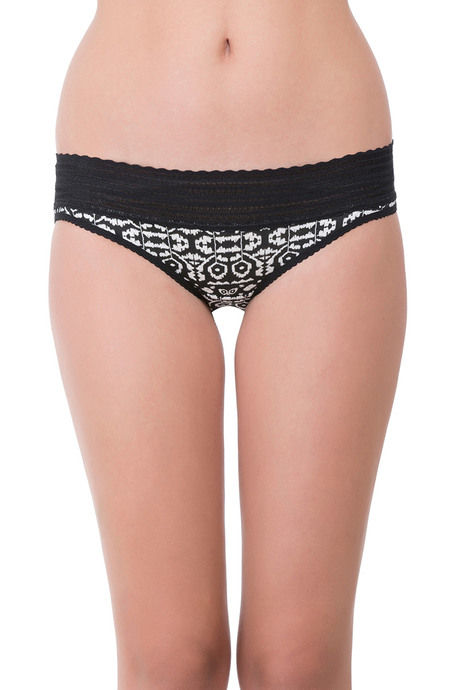 Zivame Soft Cotton Lace Kissed Hipster Panty- Black Geo — image 4