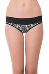 Zivame Soft Cotton Lace Kissed Hipster Panty- Black Geo — thumbnail 4