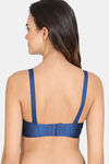 Zivame Miracle Double Layered Non Wired Full Coverage T-Shirt Bra - Navy Peony — thumbnail 3