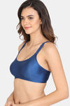 Zivame Miracle Double Layered Non Wired Full Coverage T-Shirt Bra - Navy Peony — thumbnail 4