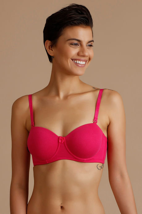 Zivame Padded Wired 3/4th Coverage Strapless Bra-Beetroot Purple — image 3
