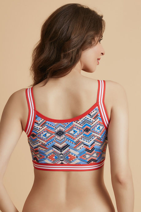 Zivame Whimsical Double Layered Non Wired 3/4th Coverage Bralette -Chevron Print — image 2