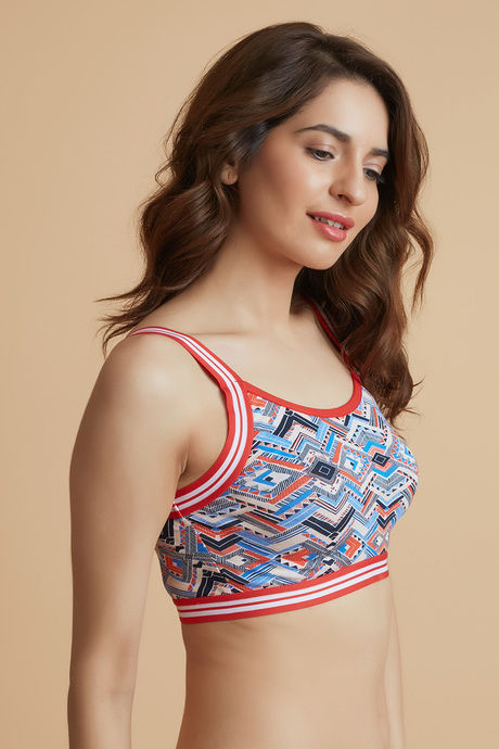 Zivame Whimsical Double Layered Non Wired 3/4th Coverage Bralette -Chevron Print — image 3