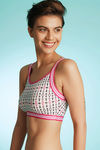 ZivameWhimsical Single Layered Aztec Printed Bralette- White — thumbnail 3