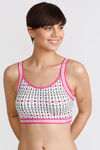ZivameWhimsical Single Layered Aztec Printed Bralette- White — thumbnail 4