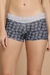 Zivame All Lace Emblishment Mid Waist Boyshorts- Grey Print  — thumbnail 1
