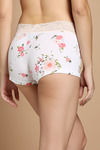 Zivame All Lace Emblishment Mid Waist Boyshorts- White  — thumbnail 2