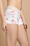 Zivame All Lace Emblishment Mid Waist Boyshorts- White  — thumbnail 3