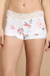 Zivame All Lace Emblishment Mid Waist Boyshorts- White  — thumbnail 4